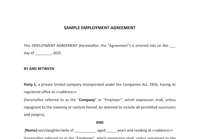 professionally draft employment contracts